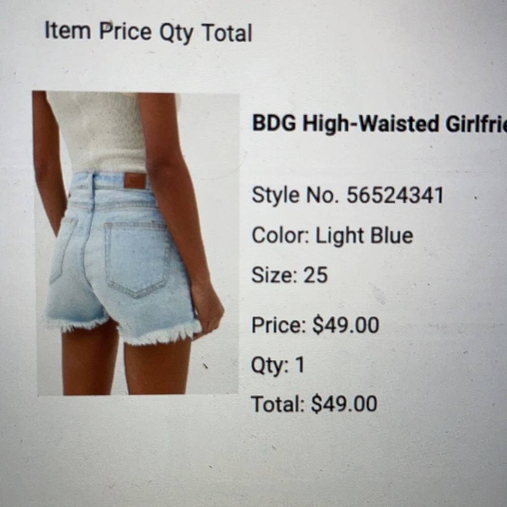 BDG High-Waisted Girlfriend jean shorts